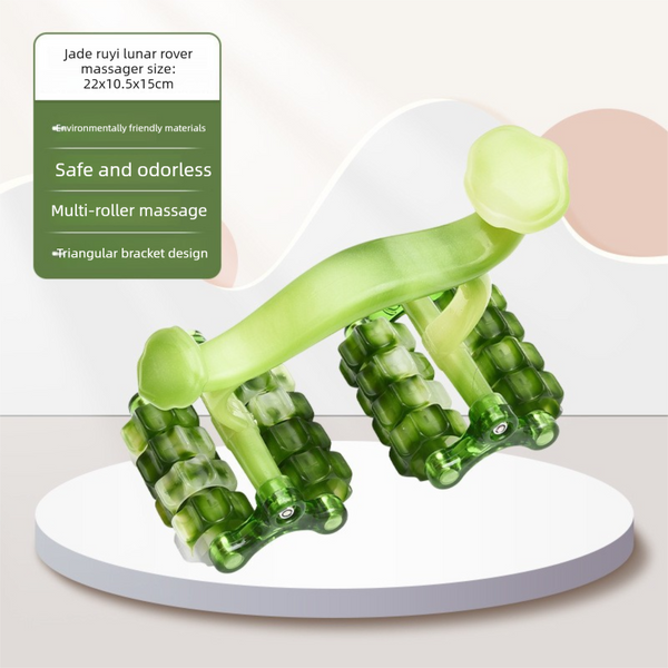 2-Pcs Green Manual Roller Massager Handheld Full Body Relaxation Tool