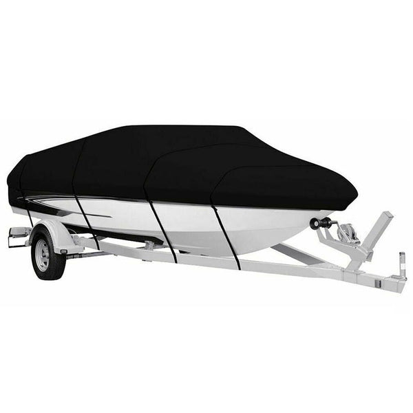 Black Waterproof V Hull Boat Cover 11-13FT UV Resistant