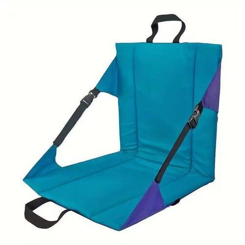Purple and Blue Folding Stadium Seat Cushion with Back Support