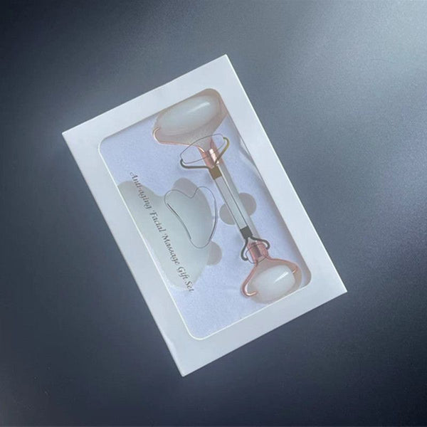 2-piece White Natural Gua Sha Facial Tool