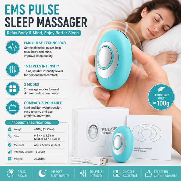 Green Portable EMS Pulse Sleep Aid Device