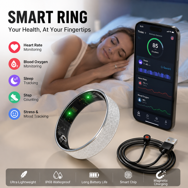 Smart Ring Size 12 (Silver) USB Magnetic Charging Ring