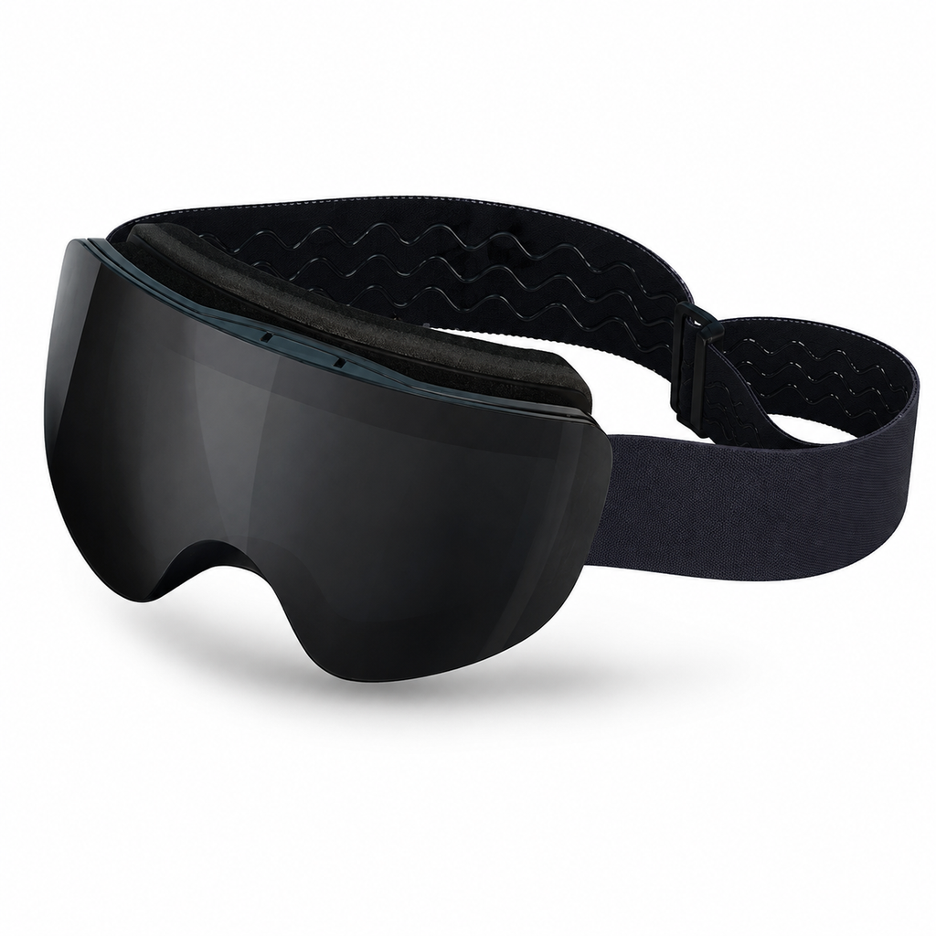 Obsidian Black Magnetic Ski Goggles with Flip-Up Anti-Fog Lens