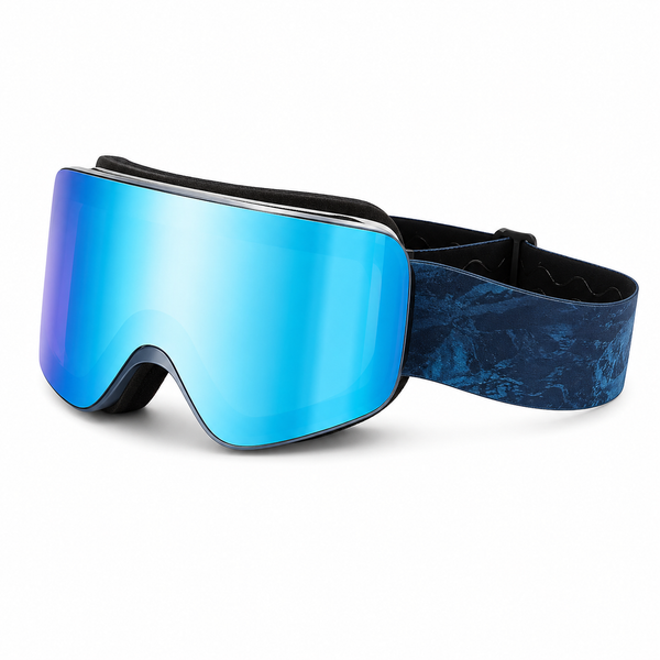 IceBlue Magnetic Flip-Up Ski Goggles with Impact-Resistant Anti-Fog Lens