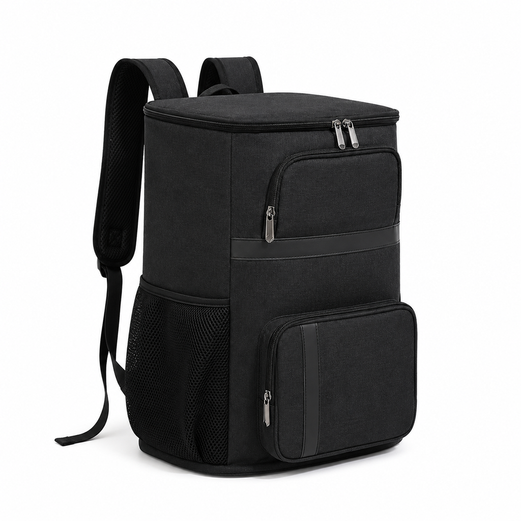 Black Insulated Cooler Backpack for Camping Hiking and Picnics