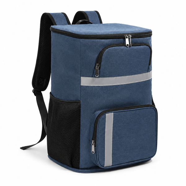 Navy Blue Insulated Cooler Backpack for Outdoor Picnic Trips