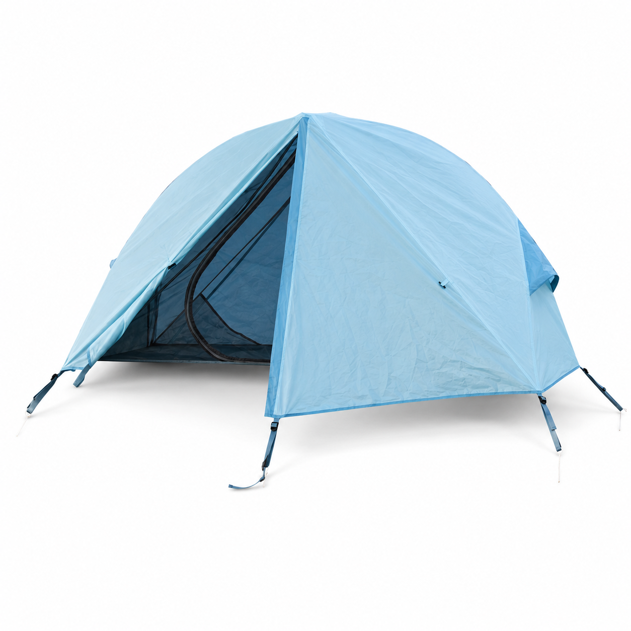 Portable Off-Ground Single Camping Tent with Mosquito Net - Light Blue
