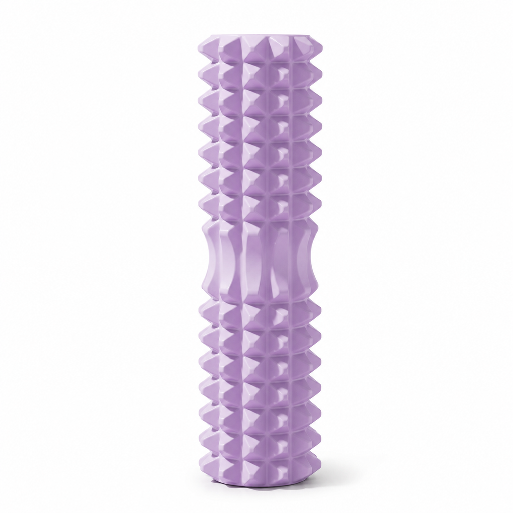 Purple High-Density 3D Trigger Point Foam Roller - Solid Core Massager for Deep Tissue Muscle Recovery & Yoga