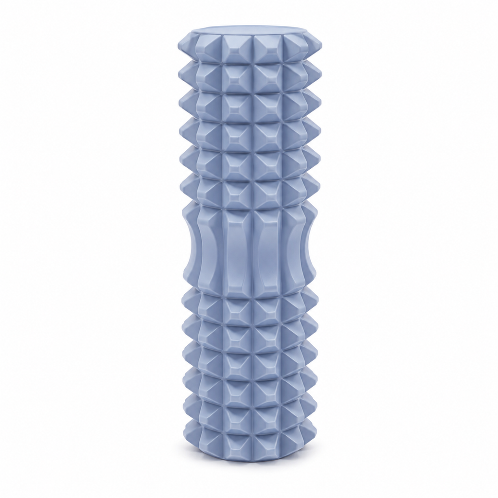 Blue High-Density 3D Trigger Point Foam Roller - Solid Core Massager for Deep Tissue Muscle Recovery & Yoga