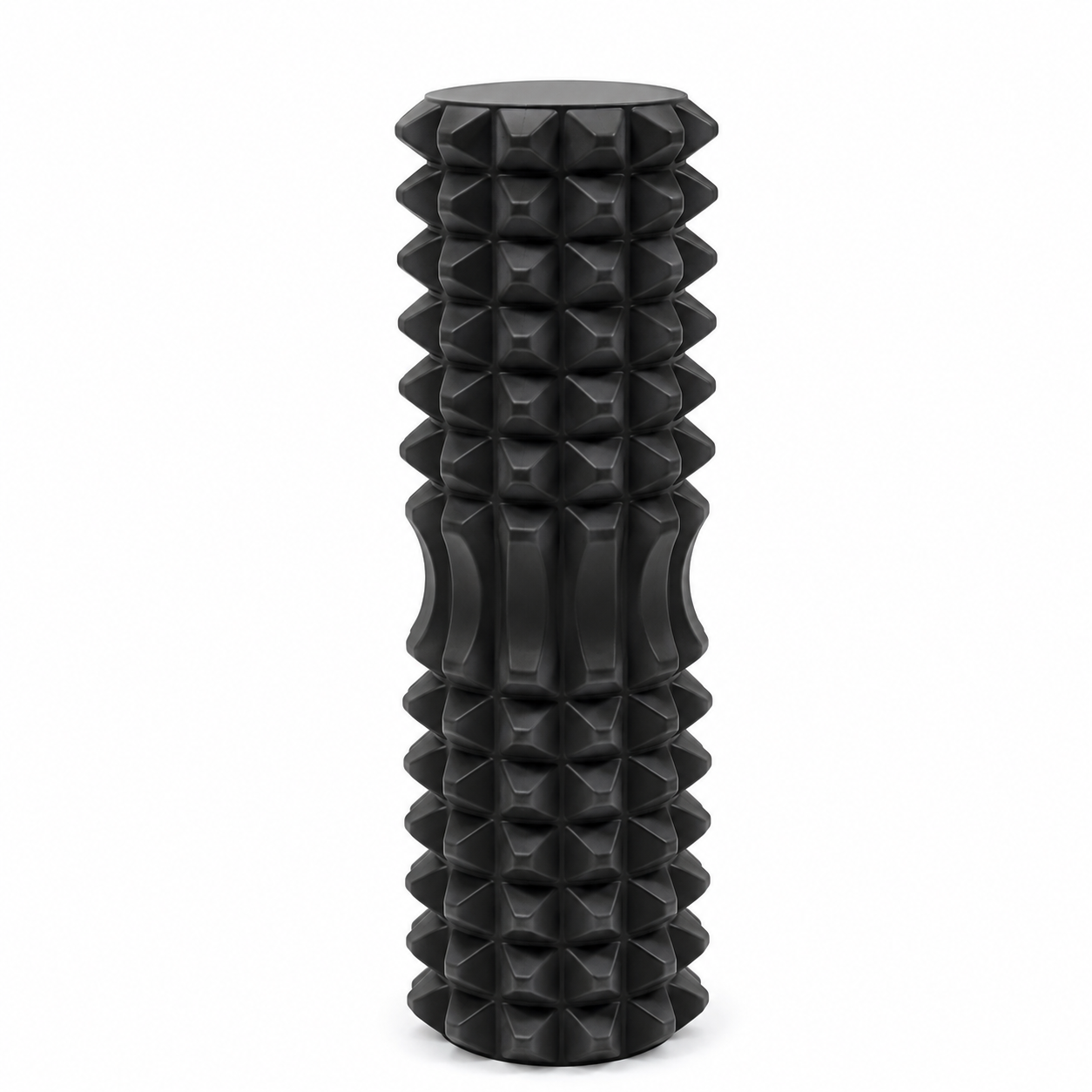 Black High-Density 3D Trigger Point Foam Roller - Solid Core Massager for Deep Tissue Muscle Recovery & Yoga