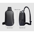 Crossbody Bag Waterproof Hard-Shell with USB Port