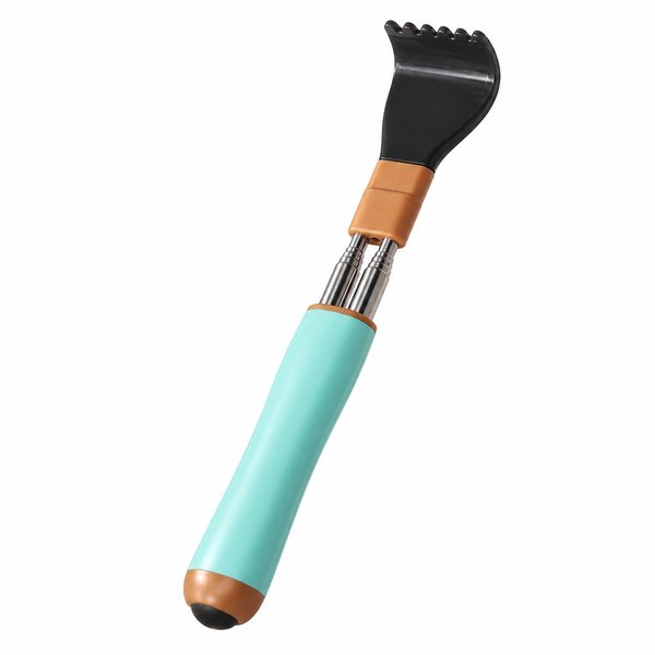 Dual Retractable Back Scratcher, Portable Self-Scratching Tool with Magnetic Massage Roller and Anti-Slip PP Claw—Blue