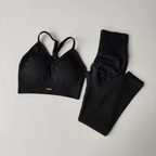High-Waisted Women's Yoga & Fitness Set (Black-L)