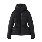 Women Winter Hooded High Waist Padded Parka (Black-AU-12/14)