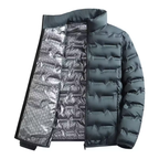 Men's Fleece-Lined with Collar Coat for Winter (Grey-XL)