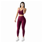 High-Waisted Women's Yoga & Fitness Set (Encore Red-M)