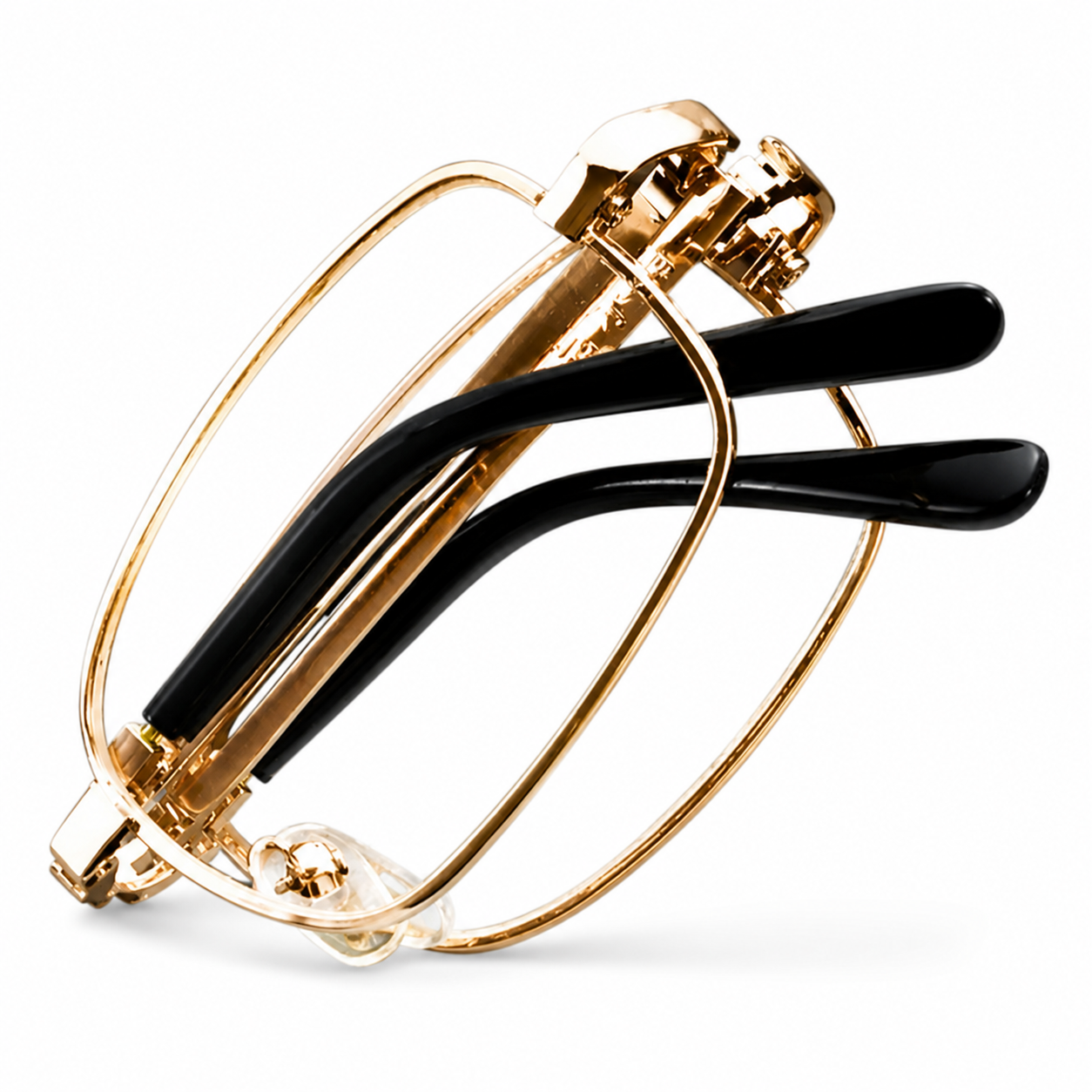 '+1.50 Diopter Metal Foldable Anti-Blue Light Reading Glasses(2Pcs) - Gold