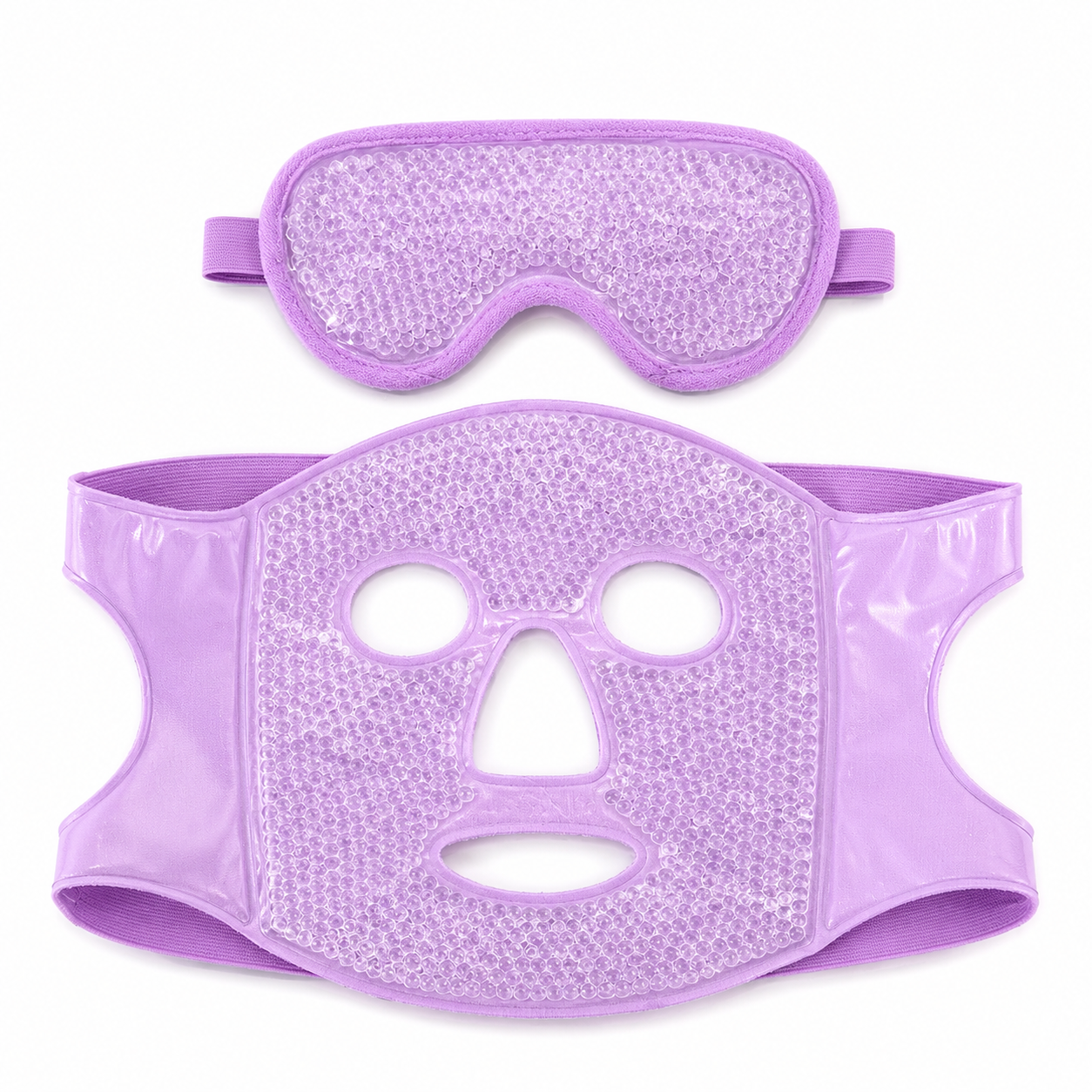 Gel Bead Hot & Cold Facial and Eye Mask Set – Purple