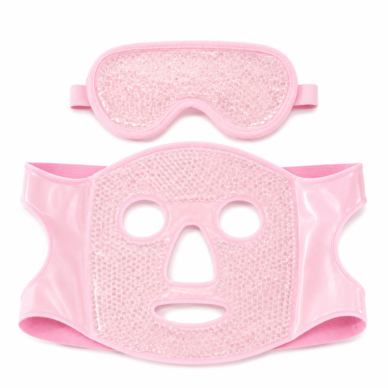 Gel Bead Hot & Cold Facial and Eye Mask Set – Pink