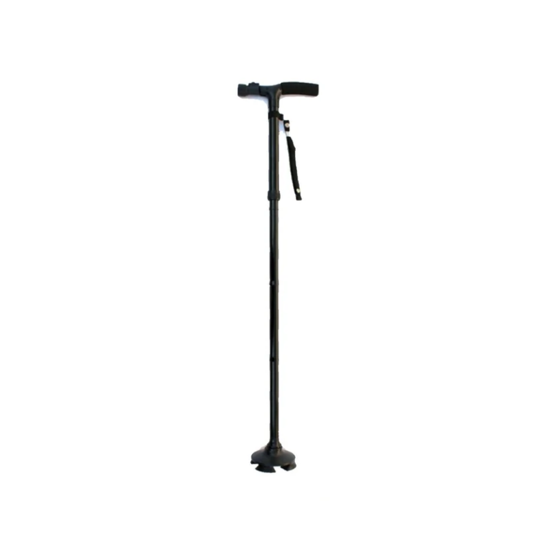 Folding Walking Stick Cane with Adjustable Height and LED Light Support