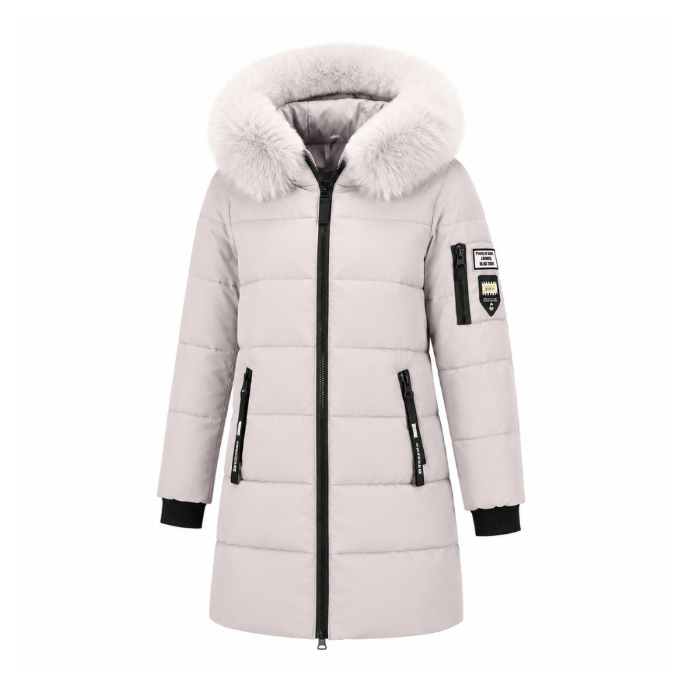 Women's Warm Long Parka Coat for Winter (Grey-AU-12/14)