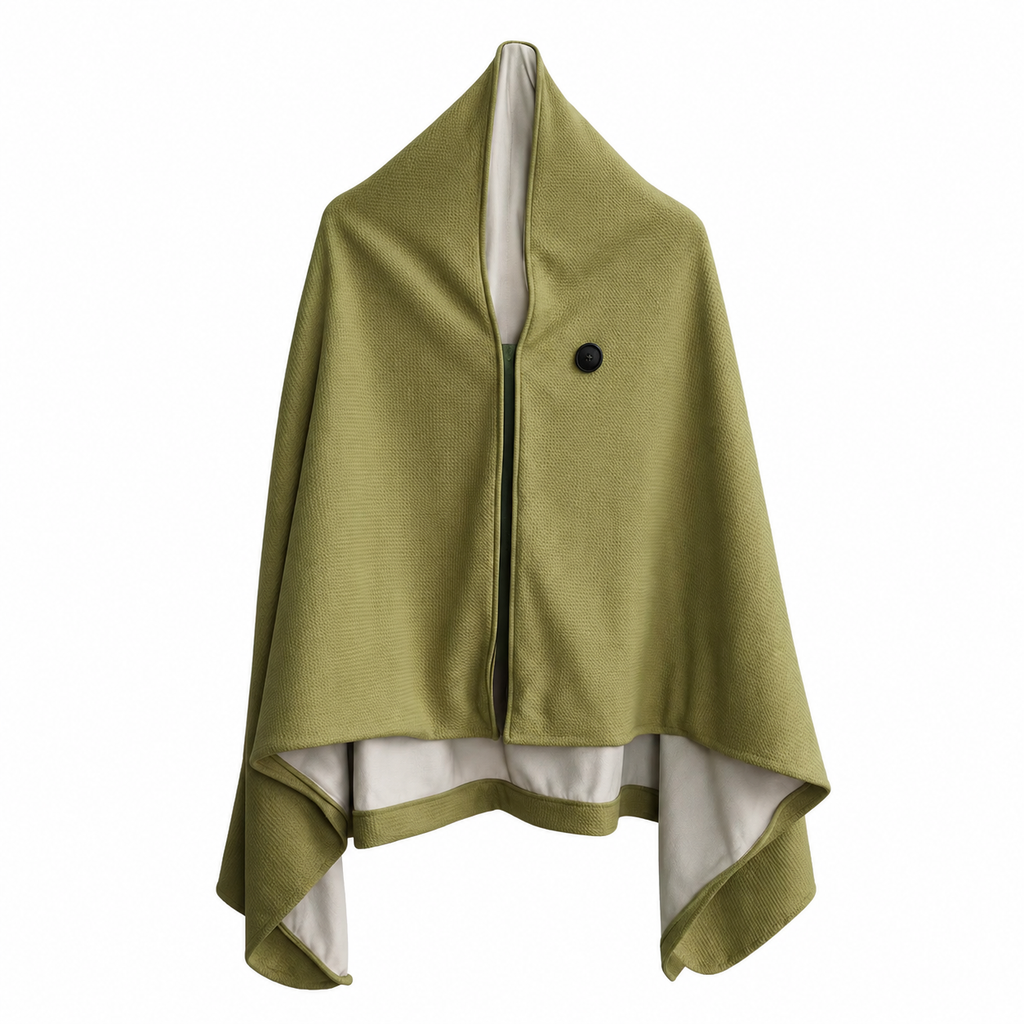 USB Washable Heated Shawl-No Power Bank Included-Green
