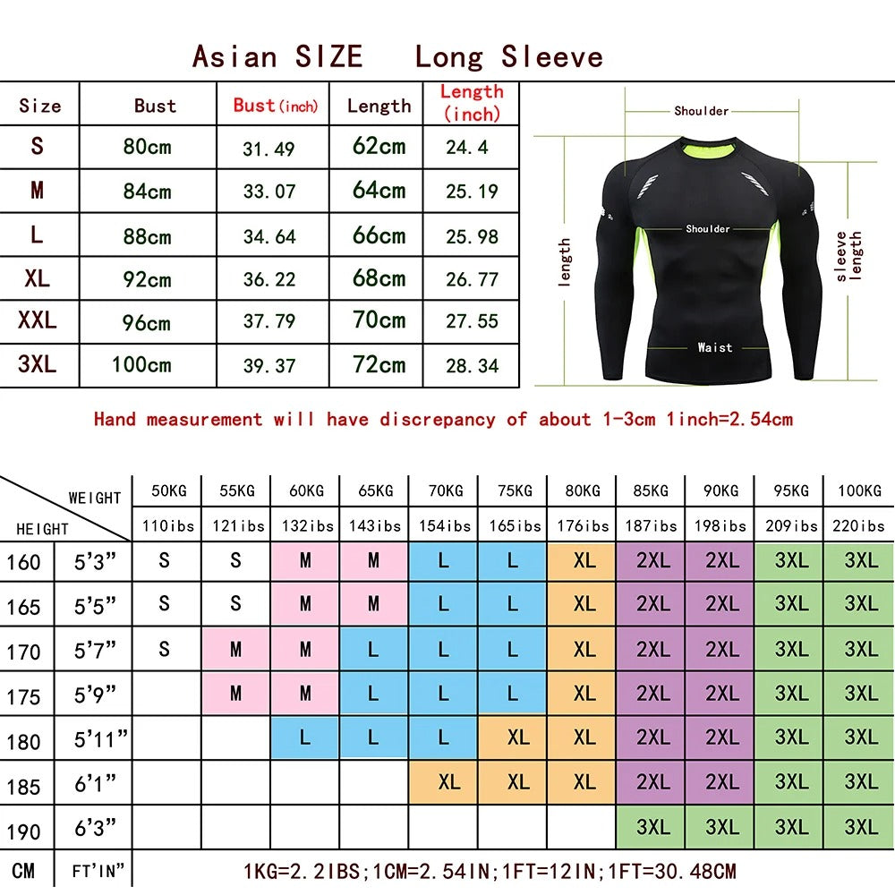 Top Long Compression Gray Sleeve Quick Dry for Men (Small)