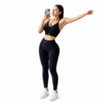 High-Waisted Women's Yoga & Fitness Set (Black-M)