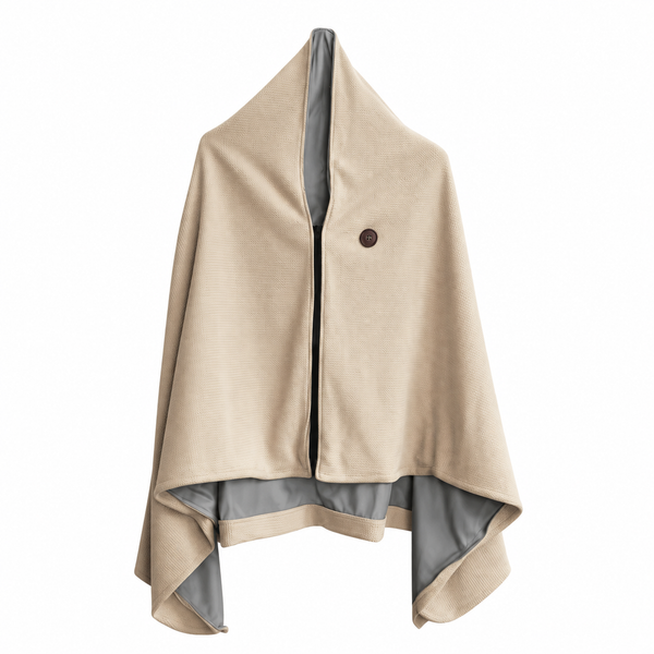 USB Washable Heated Shawl-No Power Bank Included-Apricot
