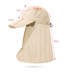 Sun Hat Quick-Dry Neck Flap Unisex (Beige)