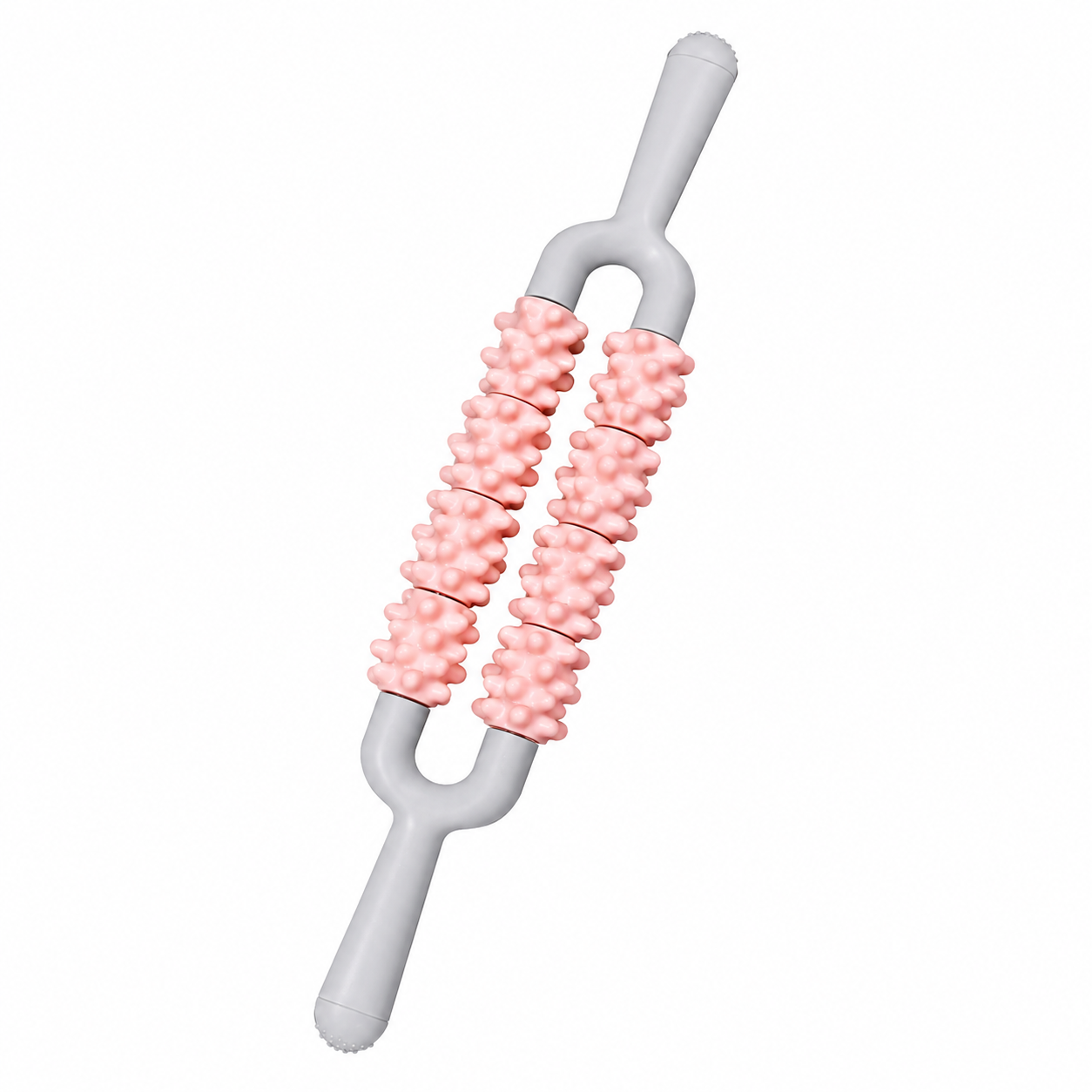 Pink and Grey Dual Row Spiky Muscle Roller Stick