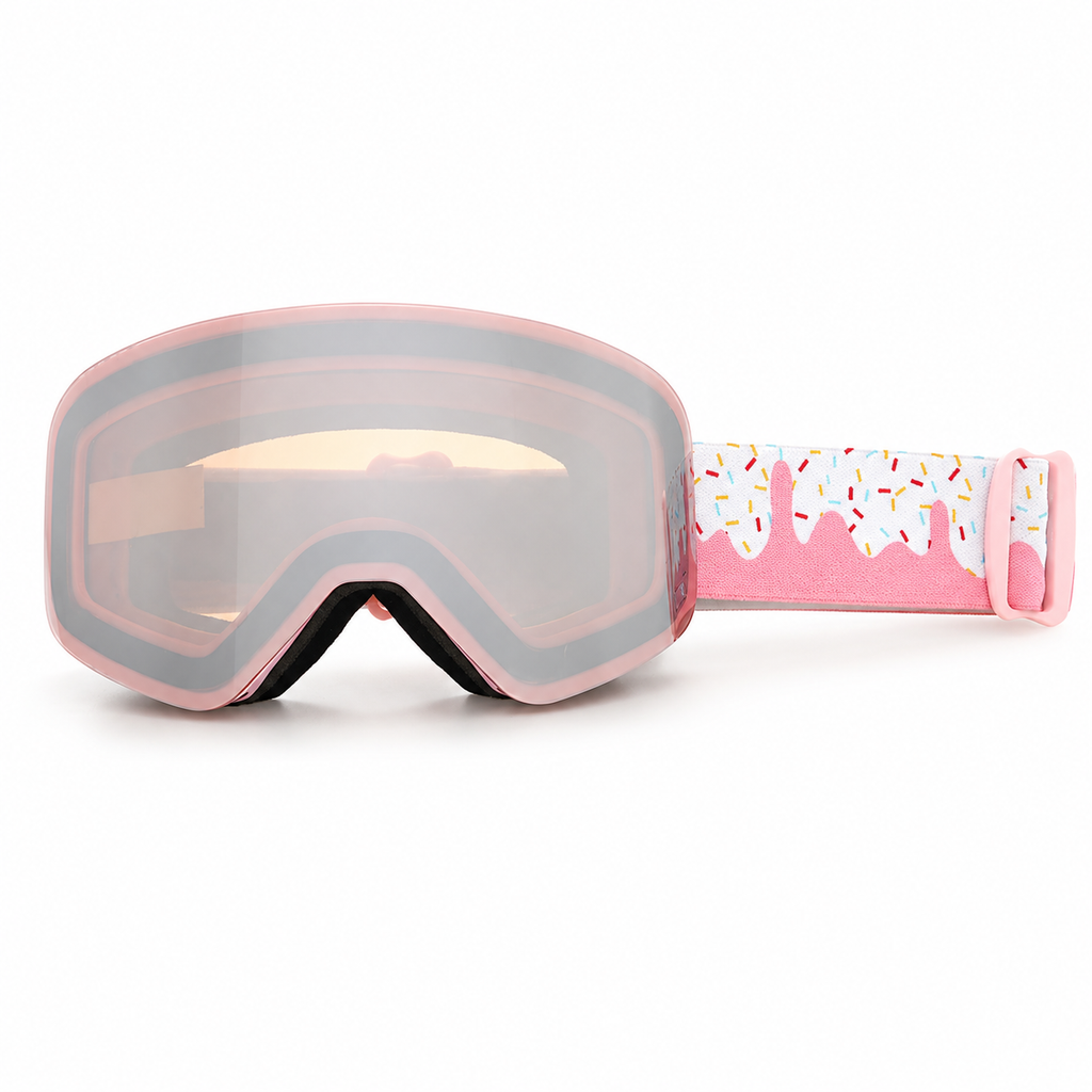 Pink Kids Snow Goggles with Magnetic Quick-Change REVO Lens