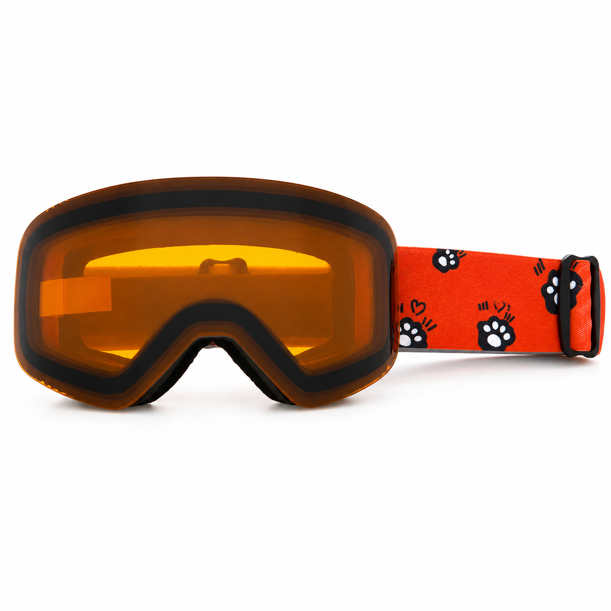 Orange Red Kids Ski Goggles with Magnetic REVO Anti-Fog Lens