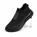 Walking Black Shoes Slip-On Mesh Men (Shoe Size: 40)