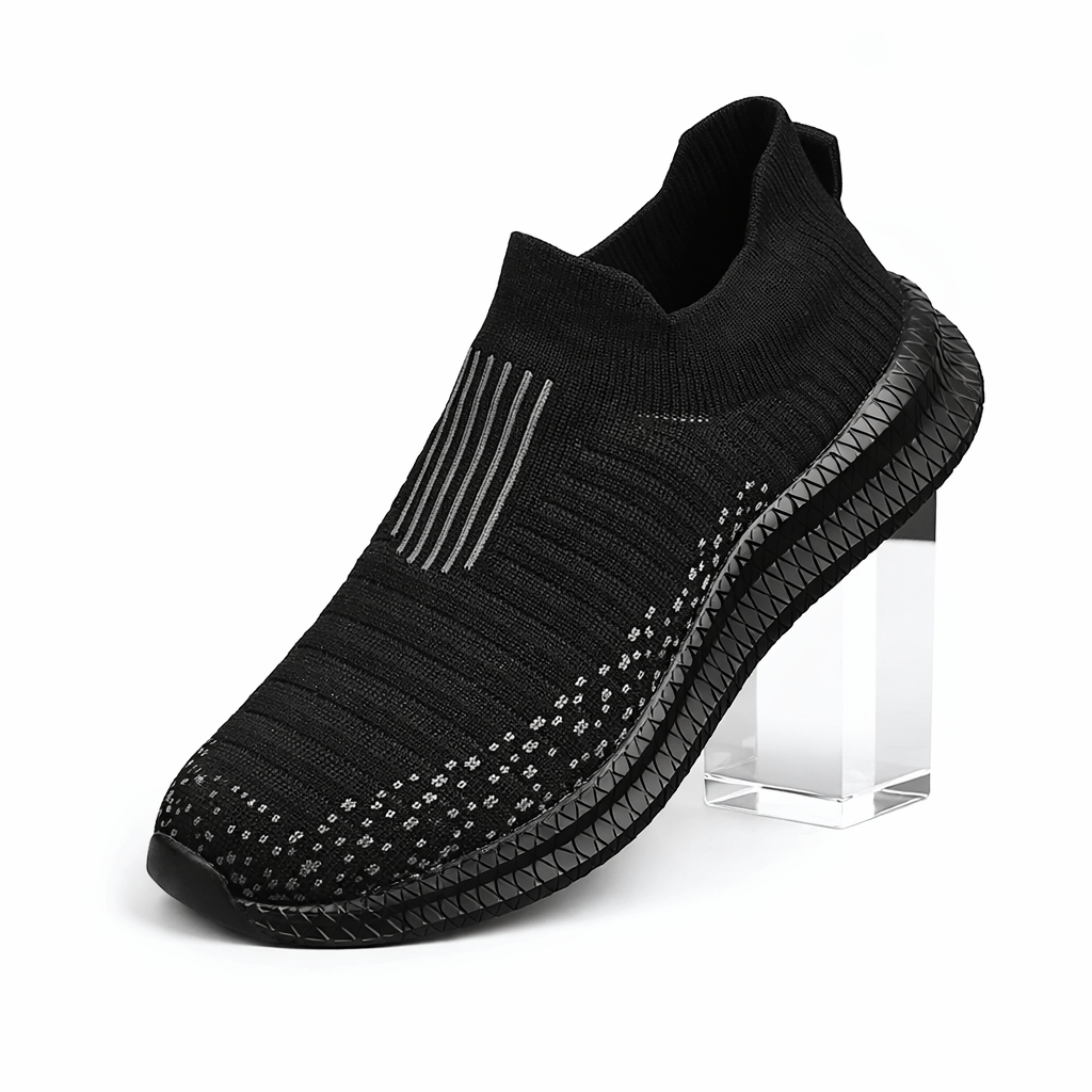 Walking Black Shoes Slip-On Mesh Men (Shoe Size: 41)