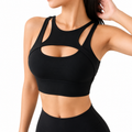Nylon Sports Bra for Women (Black-M)