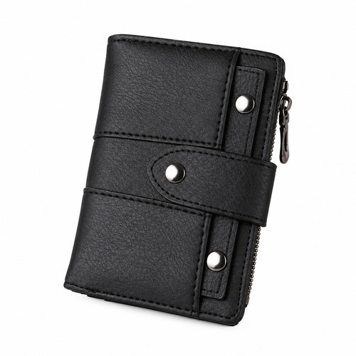 Black Women's Faux Leather Clutch Wallet