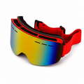 Adjustable Cylindrical Ski Goggles with Anti-Fog Lenses and Protective Frame