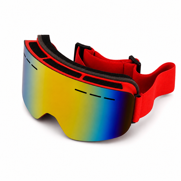 Adjustable Cylindrical Ski Goggles with Anti-Fog Lenses and Protective Frame
