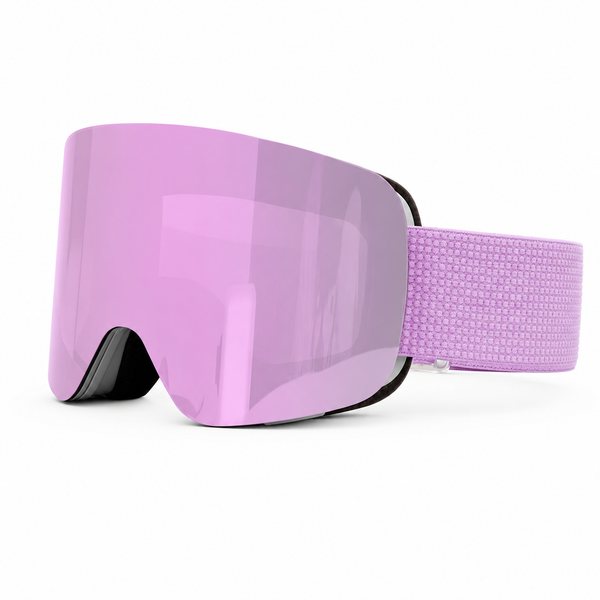 Flip-Up Magnetic Ski Goggles with Clear Cylindrical Snow Lens