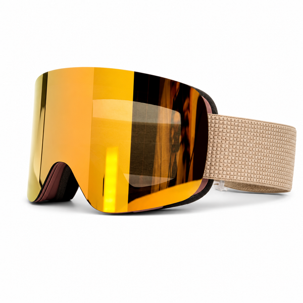 Magnetic Flip-Up Ski Goggles with Cylindrical Anti-Fog Lens Protection