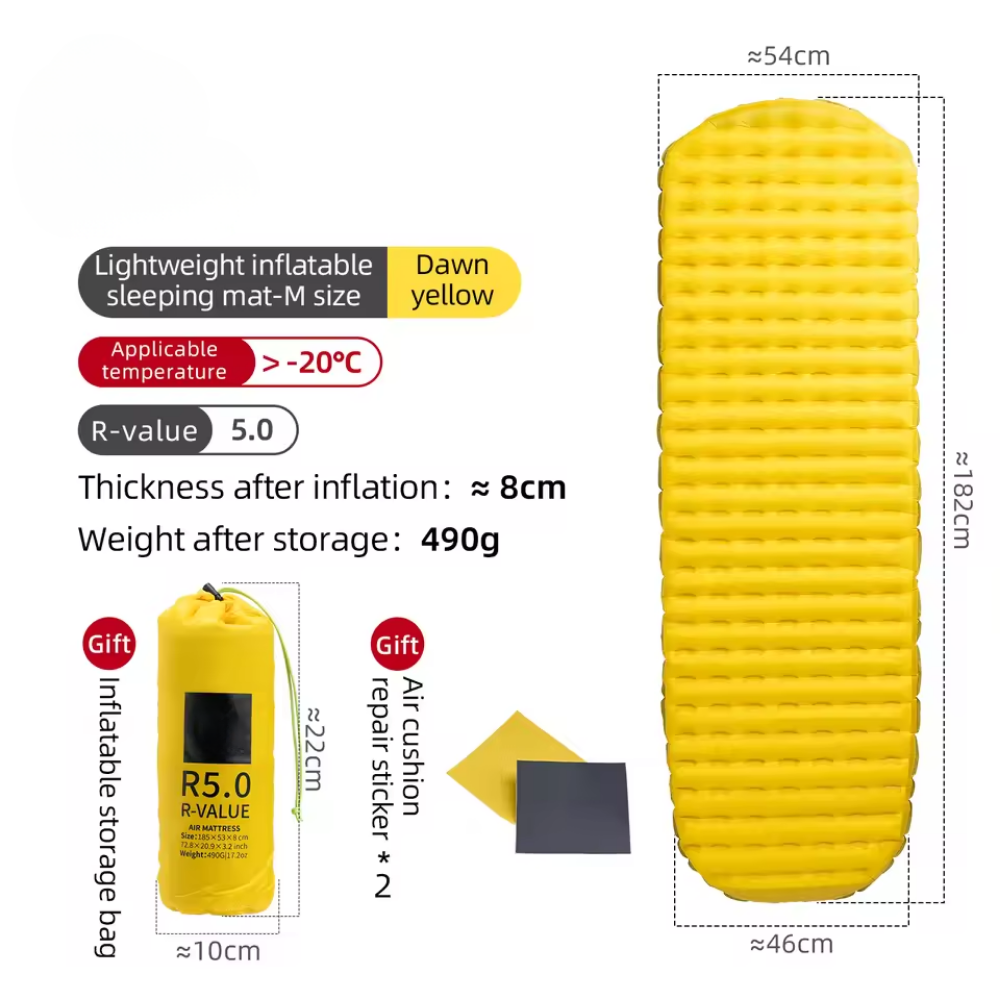 Ultralight Inflatable Sleeping Pad with Waterproof for Camping (v.2)