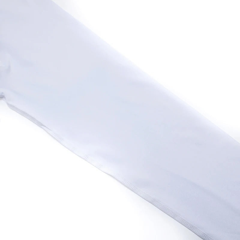 Top Long Compression White Sleeve Quick Dry for Men (Medium)