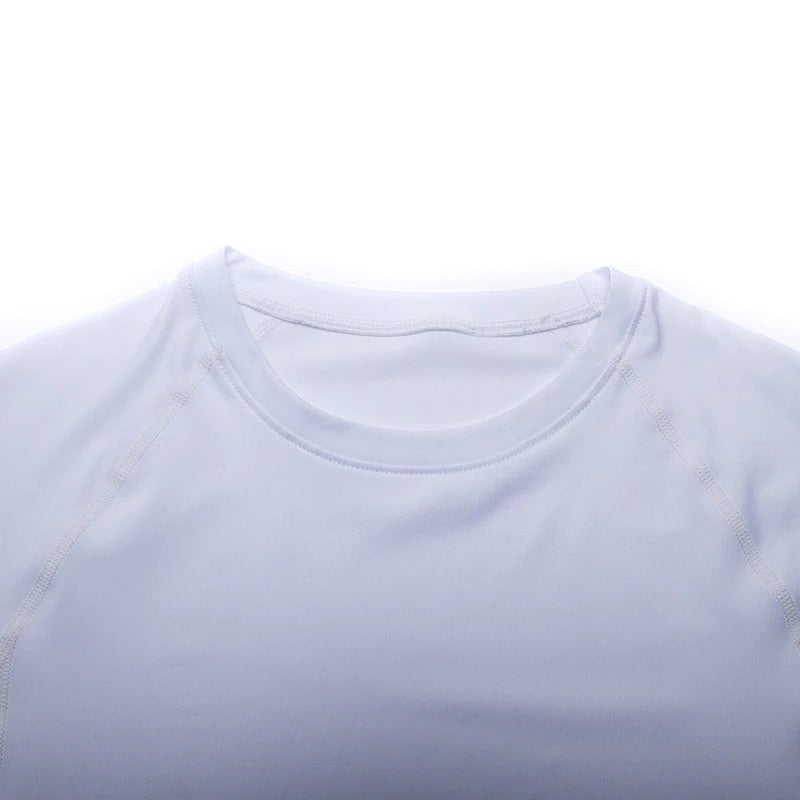 Top Long Compression White Sleeve Quick Dry for Men (Large)