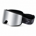 Space Silver Flip-Up Ski Goggles with Dual Frame Anti-Fog Lens