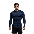 Top Long Compression Dark Blue Sleeve Quick Dry for Men (Medium)