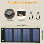 Solar Panel with Portable USB Charger for Camping