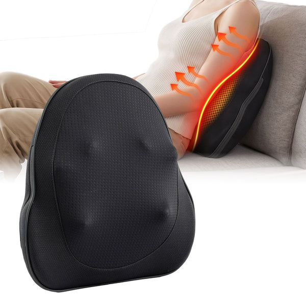 Livemor Back Massager with Heat, Cordless Electric Neck & Shoulder Massager Pillow, 3-Speed Deep Tissue Kneading for Lumbar, Thigh & Calf, Portable Muscle Comfort for Home & Office Use