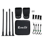 Everfit Doorway Punching Bag Adjustable Apartment Friendly with Boxing Gloves Black