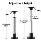 Seamanship Boat Seat Pedestal 55 - 75cm Adjustable Gas Lift 360 Degrees Swivel
